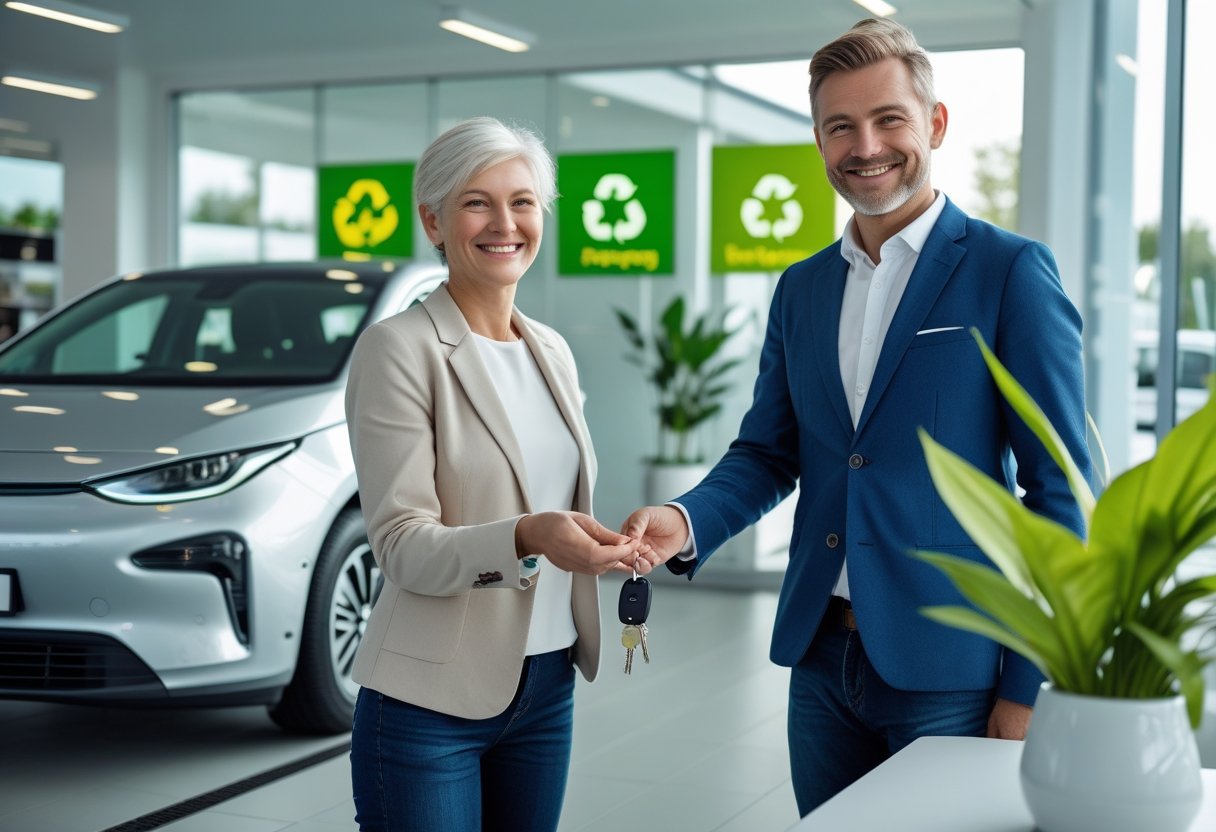 Kvinde der handler bil